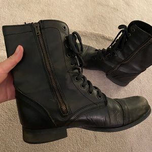 Steve Madden Troopa Black Combat Boots